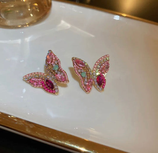 Aretes Mariposas Brillantes