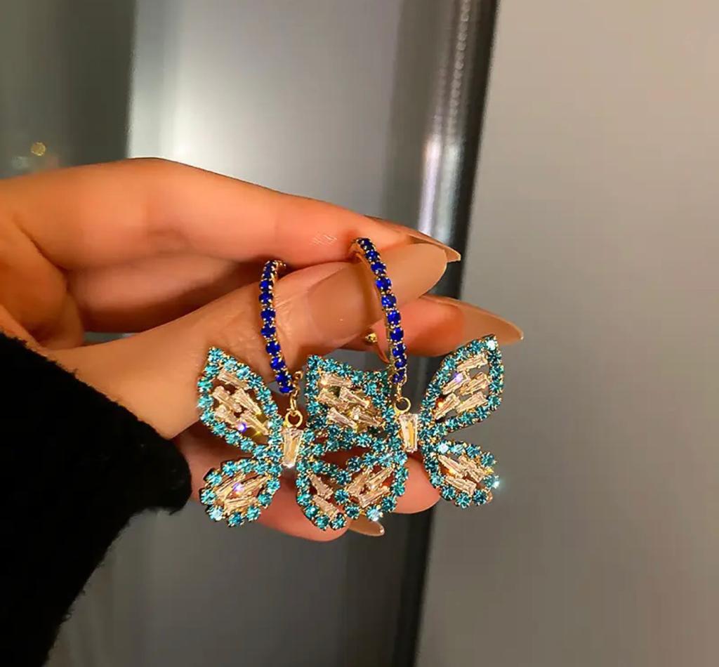 Arracadas de Mariposas Azules